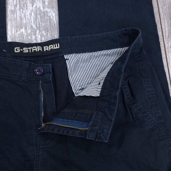G-Star Raw Pants Mens 34x29 Blue Canvas Cargo Cotton Straight Leg - Picture 7 of 7